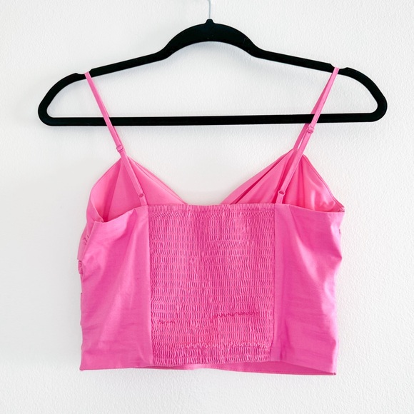 Express Page Strap Rouched Front Twist Crop Top - Picture 2 of 5